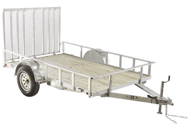 Aluminum Utility Trailer with 6×12 Wood Deck, Open Rails & 2,219-Pound Payload