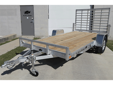 Aluminum Utility Trailer with 6×12 Wood Deck, Single Axle (no rails)