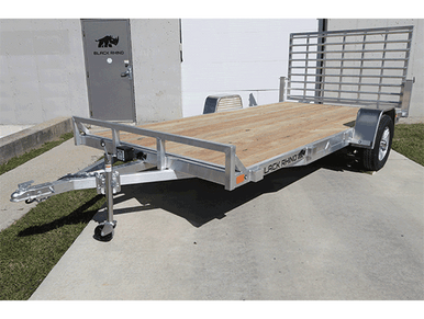 Aluminum Utility Trailer with 7×14 Wood Deck, Single Axle (no rails)